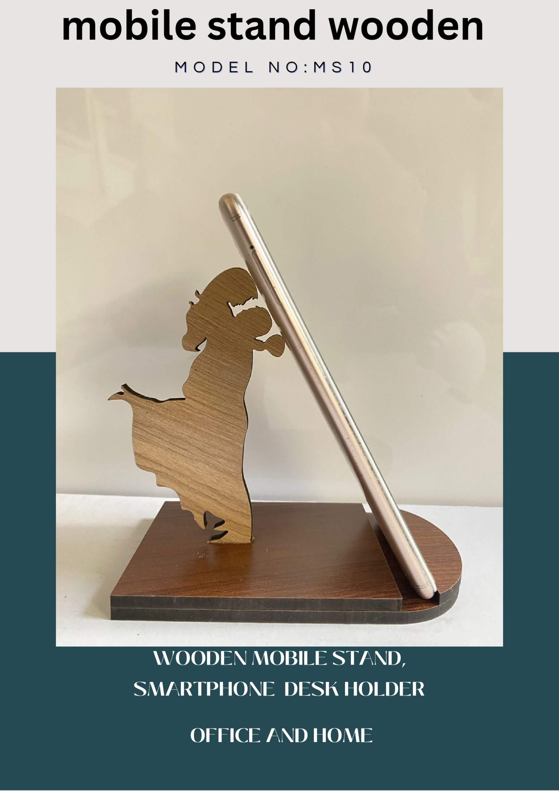 WOODEN MOBILE STAND COUPLE SHAPE (MS 10)