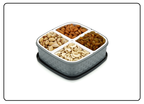 Dry Fruit Box Square (4 Section)