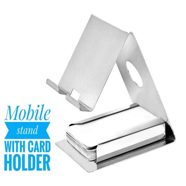 Steel Mobile Stand With Card Holder Box Pack