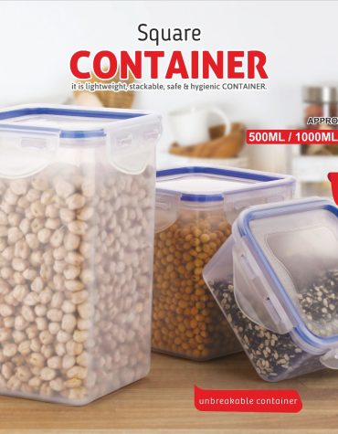 Container Squre 500/1000/1500-3pcs Set(hetal)