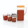 ORANGE JUG 200ML WITH 6 GLASS SET