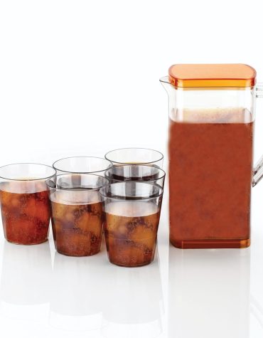 ORANGE JUG 200ML WITH 6 GLASS SET