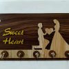 Key Stand Sweet Heart Design Wooden [KS-11]