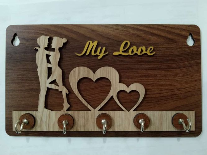 Key Stand My Love Design Wooden [KS-12]