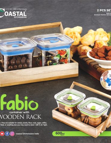 CONTAINER FABIO WITH WOODEN RACK [2 PCS SET]