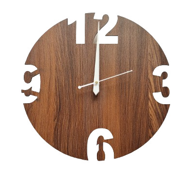 Wall Clock Wooden D34 (SIZE 12*12)