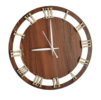 Wall Clock Wooden D35 (SIZE 12*12)