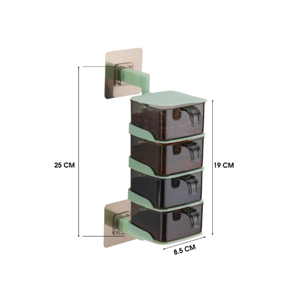 Spice Box 4 Layer, Wall Mount, Plastic Material, 25*8.5 Cm Size